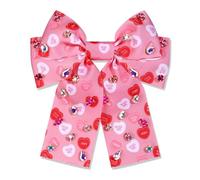 Fiocchi per capelli da donna per San Valentino con cuore per conversazione, fermagli per capelli gioiello XOXO LOVE nastri per capelli fermagli per capelli rossi e rosa fiocchi per San Valentino