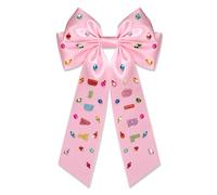 Fiocchi per capelli di compleanno da donna, corona e ragazza, clip con perle di cristallo e stella, grande fiocco rosa, nastri di raso, accessori, regali per feste (modello A1)