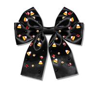 Fiocchi per capelli di Halloween da donna, accessori per Halloween, graziosi fiocchi per capelli a forma di mais, con gioielli, grandi fermagli per capelli neri e arancioni, nastri per capelli per