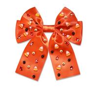 Fiocchi per capelli di Halloween da donna, accessori per Halloween, graziosi fiocchi per capelli a forma di mais, con gioielli, grandi fermagli per capelli neri e arancioni, nastri per capelli per