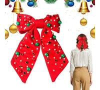 Fiocchi per Capelli di Natale per Ragazze - Fermaglio Per Capelli Con Strass, Perle E | Per Per Donne - Per Feste Di Natale, Celebrazioni Per Le Vacanze Ed Eventi Festivi