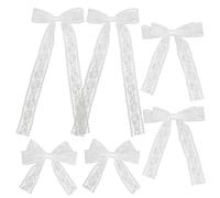 Fiocchi per capelli in pizzo per donna 6 pezzi Fiocchi per capelli bianchi a 3 lunghezze Nessun danno Eleganti fermagli per fiocco Accessori decorativi per l'uso quotidiano, viaggi, foto, fermagli