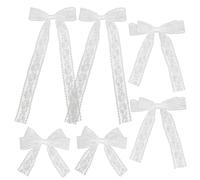 Fiocchi per capelli in pizzo per donna 6 pezzi Fiocchi per capelli bianchi a 3 lunghezze Nessun danno Eleganti fermagli per fiocco Accessori decorativi per l'uso quotidiano, viaggi, foto, matrimoni