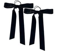 Fiocchi per capelli in velluto 2 pezzi Fiocchi per capelli da donna e ragazza neri per donna Accessori per coda di cavallo semplici nastri eleganti per ragazze Uso quotidiano