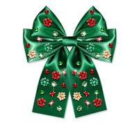 Fiocchi per capelli natalizi da donna, con fiocco di Natale, grandi fiocchi in raso, colore verde e rosso, decorazioni per maglioni, fermagli per capelli per feste natalizie, costumi di Natale, regali