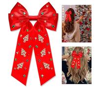 Fiocchi per capelli natalizi da donna, fiocco natalizio con renna e albero, fermagli per capelli in raso rosso verde fiocchi per capelli per vacanze invernali, accessori natalizi per costumi,
