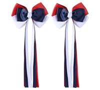 Fiocchi per capelli patriottici con lunghe code di nastro per adolescenti ragazze rosse bianche blu clip a coccodrillo Cheer Barrettes Grips Donne Quarto luglio vestito accessori per bambini regalo