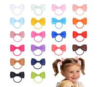Fiocchi per capelli per bambine, mini boutique, elastici in gomma, accessori per bambini, colore chiaro (20 pezzi)