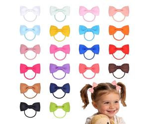 Fiocchi per capelli per bambine, mini boutique, elastici in gomma, accessori per bambini, colore chiaro (20 pezzi)
