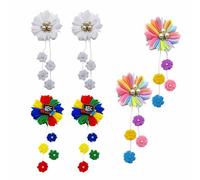 Fiocchi per capelli per ragazze, accessori per capelli con fiori per ragazze, fiocchi in grosgrain con clip a coccodrillo, accessori per capelli per ragazze (6 pezzi)