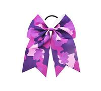 Fiocchi per capelli tie dye per ragazze cheerleader, con fascia per coda di cavallo, grande chignon da cheerleader PHB02 (B1-viola)