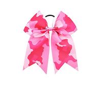 Fiocchi per capelli tie dye per ragazze cheerleader vengono forniti con supporto per coda di cavallo, grande chignon da cheerleader PHB02 (A1-rosa)
