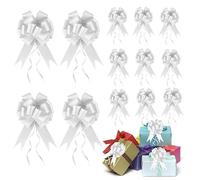 Fiocchi per Pacchi Regalo Set 30 Pezzi Fiocchi Matrimonio Bianco Coccarde per Pacchi Regalo Fiocchetti per Pacchetti Regalo Possono Essere Utilizzati per Confezioni Regalo, Feste, Decorazioni Nuziali