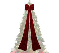 Fiocchi per puntale per albero di Natale, 40x200 cm extra large, in velluto rosso, con sentiero lungo, per decorare la casa, decorazione per albero di Natale, ghirlanda, parete, stanza