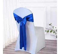 Fiocchi Per Sedia In Raso, 50 Pezzi Fiocco Per Coprisedia, Decorazione Per Matrimonio, Coprisedie Per Matrimoni, Fascia Per Sedia Fiocco In Raso Per Matrimoni, Banchetti, 17 X 275 CM (Blu royal)