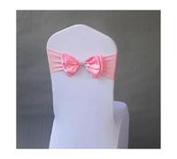 Fiocchi Per Sedia In Tulle 50 Pieces Wedding Decoration Spandex Chair Sash | Satin Ready Made Bow Tie Bands For Hotel Birthday Party Show Butterfly(PINK)