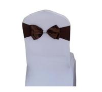 Fiocchi Per Sedia In Tulle 50 Pieces Wedding Decoration Spandex Chair Sash | Satin Ready Made Bow Tie Bands For Hotel Birthday Party Show Butterfly(BROWN)