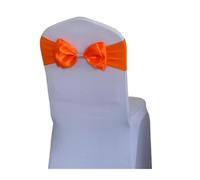 Fiocchi Per Sedia In Tulle 50 Pieces Wedding Decoration Spandex Chair Sash | Satin Ready Made Bow Tie Bands For Hotel Birthday Party Show Butterfly(ORANGE)