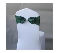 Fiocchi Per Sedia In Tulle 50 Pieces Wedding Decoration Spandex Chair Sash | Satin Ready Made Bow Tie Bands For Hotel Birthday Party Show Butterfly(DARK GREEN)