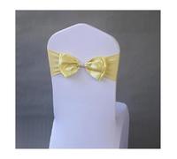 Fiocchi Per Sedia In Tulle 50 Pieces Wedding Decoration Spandex Chair Sash | Satin Ready Made Bow Tie Bands For Hotel Birthday Party Show Butterfly(CHAMPAGNE)