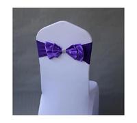 Fiocchi Per Sedia In Tulle 50 Pieces Wedding Decoration Spandex Chair Sash | Satin Ready Made Bow Tie Bands For Hotel Birthday Party Show Butterfly(Purple)