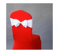 Fiocchi Per Sedia In Tulle 50 Pieces Wedding Decoration Spandex Chair Sash | Satin Ready Made Bow Tie Bands For Hotel Birthday Party Show Butterfly(WHITE)