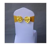 Fiocchi Per Sedia In Tulle 50 Pieces Wedding Decoration Spandex Chair Sash | Satin Ready Made Bow Tie Bands For Hotel Birthday Party Show Butterfly(GOLD)
