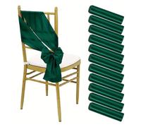 Fiocchi Per Sedia In Tulle Cravatte a nastro con fiocco for sedia in raso | For feste, eventi, banchetti in hotel, forniture, decorazioni for la casa(Forest Green,10 pcs)