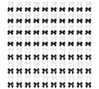 Fiocchi per unghie 200 pezzi Fiocco per unghie in bianco e nero l Fiocco in resina Gemme per unghie Simpatici gemme per unghie per unghie e lavori fai-da-te Fiocco per unghie in bianco e nero Fiocchi