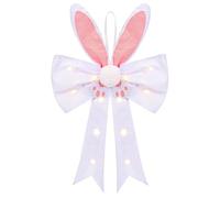 Fiocchi Primaverili Per Ghirlande - Decorazione Con Nastro A Forma Di Orecchie Da Coniglio Con A LED, Accento Luminoso Sulla Porta Di Pasqua, Ornamento Festivo Da Appendere | Decorazioni Per Fest