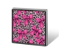 Fiocchi rosa su stampa leopardata spille e spille unisex quadrato leggero bavero distintivo gioielli per abbigliamento scialle cappello