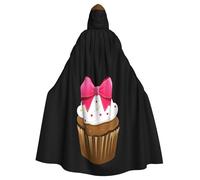 Fiocchi sui cupcake Modello Halloween Mantello con cappuccio per adulti da indossare durante Halloween, giochi di ruolo