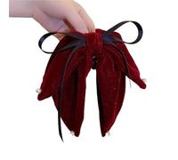 Fiocco Capelli Donna 2 pezzi Temperamento elegante, clip con fiocco, capelli vintage, dolce e squalo, stili autunno inverno(Red)
