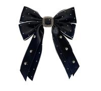 Fiocco capelli donna Rhinestone Barrettes 2 Layer Plaid Big Bow Pearl Hair Clip Ponytail Clip Hair Grip For Women Hair Accessories matrimonio(Color-05)