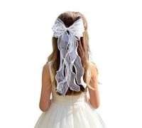 Fiocco Capelli per Comunione Ragazza, Fermaglio Capelli Sposa, Mollette con Grande, Grandi Fermagli per con Coda a Nastro, Adatto per Accessori per Feste Donne Ragazza, Accessori per da Sposa