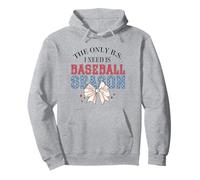 Fiocco carino a scacchi "The Only B.S. I Need is Baseball Season" Felpa con Cappuccio