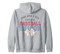 Fiocco carino a scacchi "The Only B.S. I Need is Baseball Season" Felpa con Cappuccio