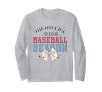 Fiocco carino a scacchi "The Only B.S. I Need is Baseball Season" Maglia a Manica