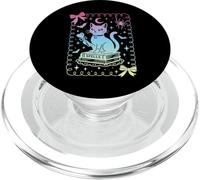 Fiocco civetta Gatto nero Libri Incantesimi Pastello Strega PopSockets PopGrip per MagSafe