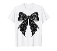 Fiocco Coquette Nero Rosa Fiore Floreale Emo Goth Soft Grunge Maglietta