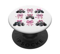 Fiocco da bambina Monster Truck a 4 ruote, fuoristrada, rosa, per mamma PopSockets PopGrip Adesivo