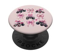 Fiocco da bambina Monster Truck a 4 ruote, fuoristrada, rosa, per mamma PopSockets PopGrip Adesivo