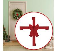 Fiocco di nastro rosso grande per porta d'ingresso, camino, stanza di