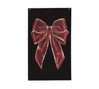 Fiocco di Natale su bandiere nere scure per la casa, 9 x 1,5 m, striscione di auguri con occhielli per interni ed esterni, decorazioni per la casa