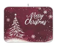 Fiocco di neve albero di Natale piatto essiccazione mat cucina tappetino per contatore scolapiatti pad assorbenti acqua per cucina microfibra piatto asciugatura mat xl 18 x 24