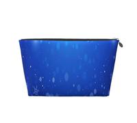 Fiocco di neve blu inverno Natale, Borsa da toilette Borsa per trucco Borsa per cosmetici Borsa da toilette da viaggio portatile