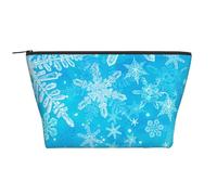 Fiocco di neve di ghiaccio 3D di Natale, Borsa da toilette Borsa per trucco Borsa per cosmetici Borsa da toilette da viaggio portatile