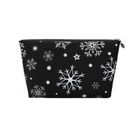 Fiocco di neve di Natale nero inverno, Borsa da toilette Borsa per trucco Borsa per cosmetici Borsa da toilette da viaggio portatile
