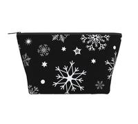 Fiocco di neve di Natale nero inverno, Borsa da toilette Borsa per trucco Borsa per cosmetici Borsa da toilette da viaggio portatile