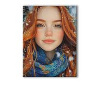 Fiocco di neve Dipingi con i Numeri Adulti Ragazza Paint by Numbers, Colorare con i Numeri Adulti con Telaio, Kit di Pittura Acrilica Fai da Te per Principianti, Decora la Casa Regalo 40x50cm 0R-794